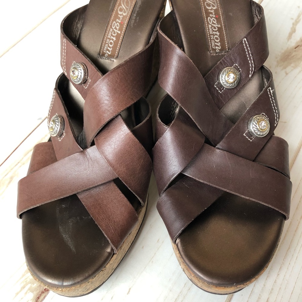 Brighton Derby cork wedge sandals - Picture 2 of 7